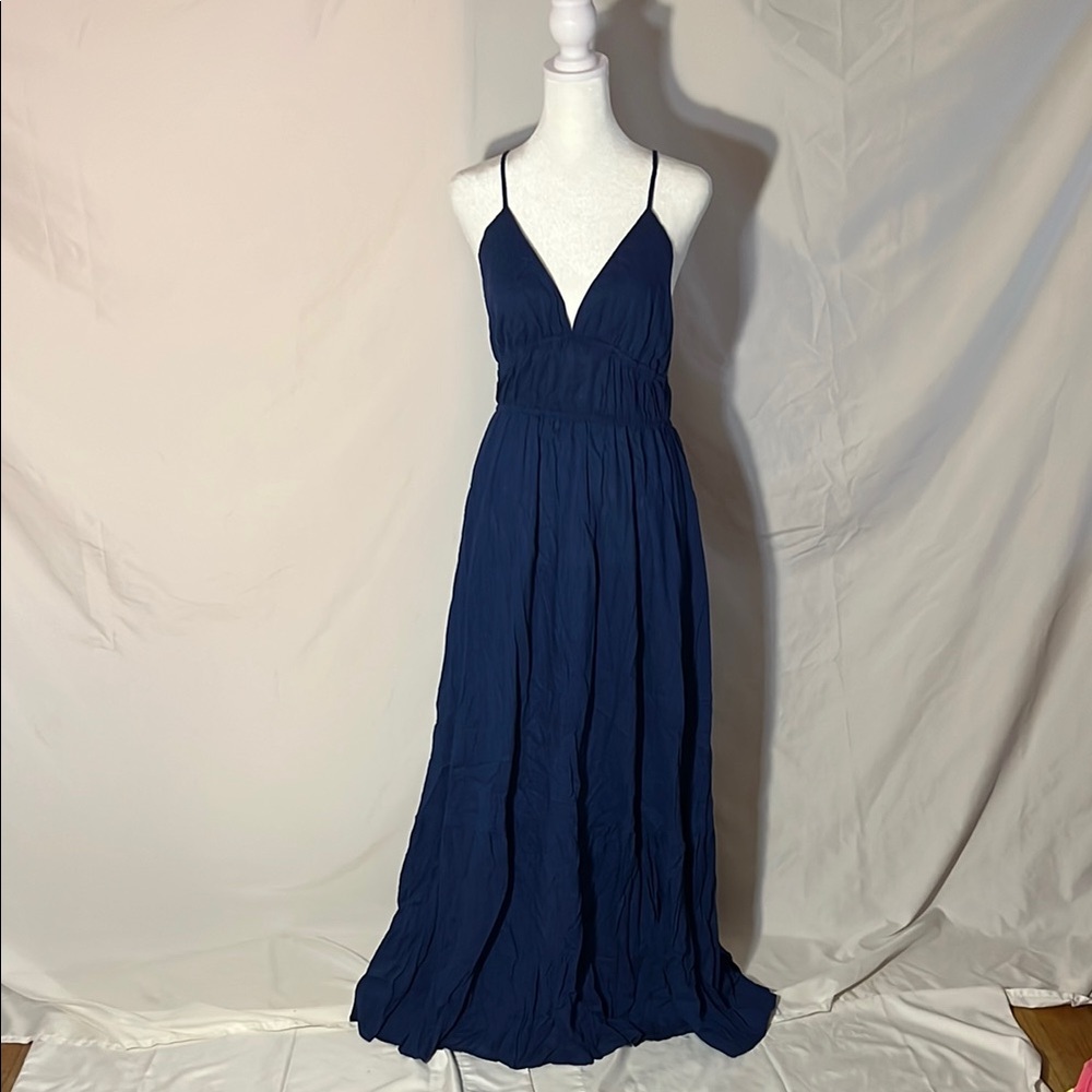 Elegant Navy Blue Maxi Dress